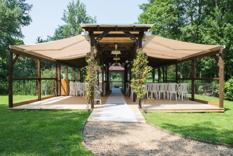 Minstrel Court lake Wedding Pavilion - we can cover all the guests!