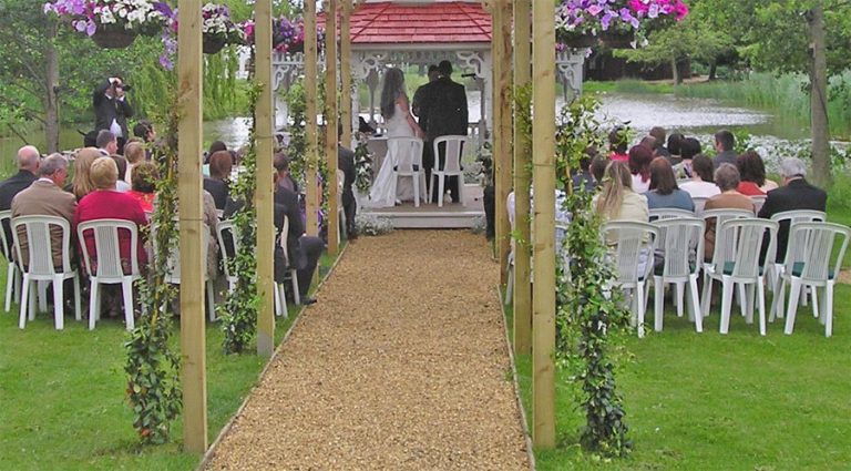 Minstrel Court lake Wedding Pavilion overlooking the lake