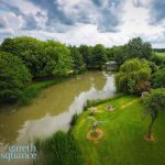 Minstrel Court Wedding - Drone over the lake in summer