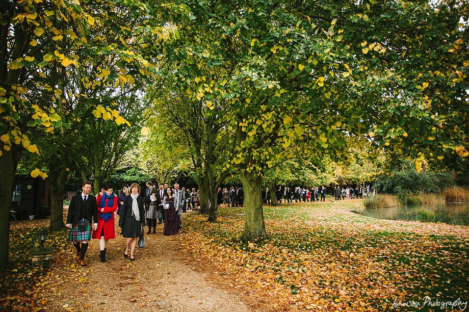 Minstrel Court Wedding - the drive in autumn