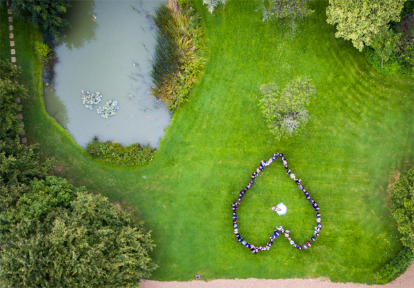 Minstrel Court Weddings - A heart from the air