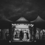 Minstrel Court Weddings - Marquee entrance at night