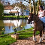 Minstrel Court Weddings - The bride on horeseback in the Spring