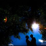 Minstrel Court Wedding Venue - Bride and Groom against the sun