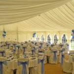 Minstrel Wedding Marquee - Blue Sashes